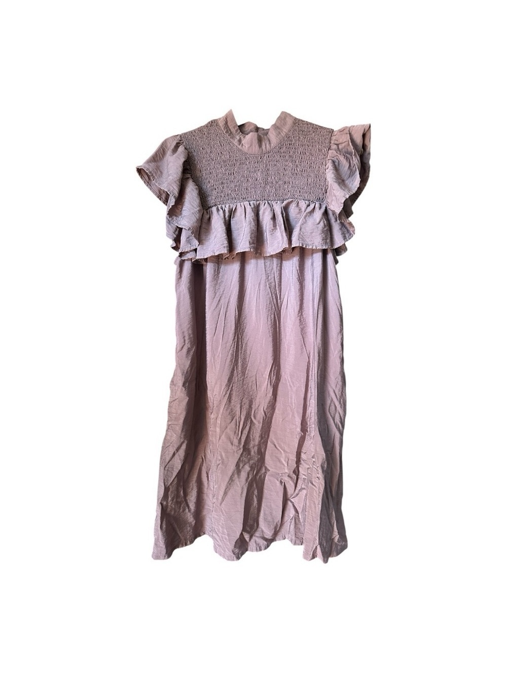 a new day Women's Mini Dress in Blush with Ruffle Detail Pink Size L